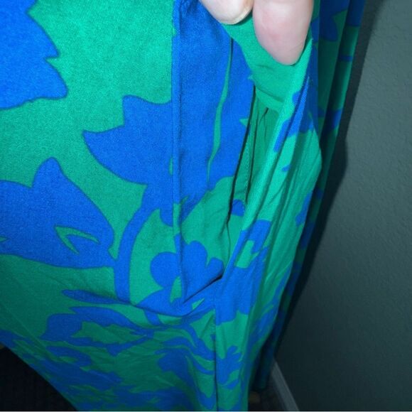 Boden Rosaline Midi Dress Tropical Retreat Emerald Size 16 V-Neck Sleeveless - Picture 11 of 14